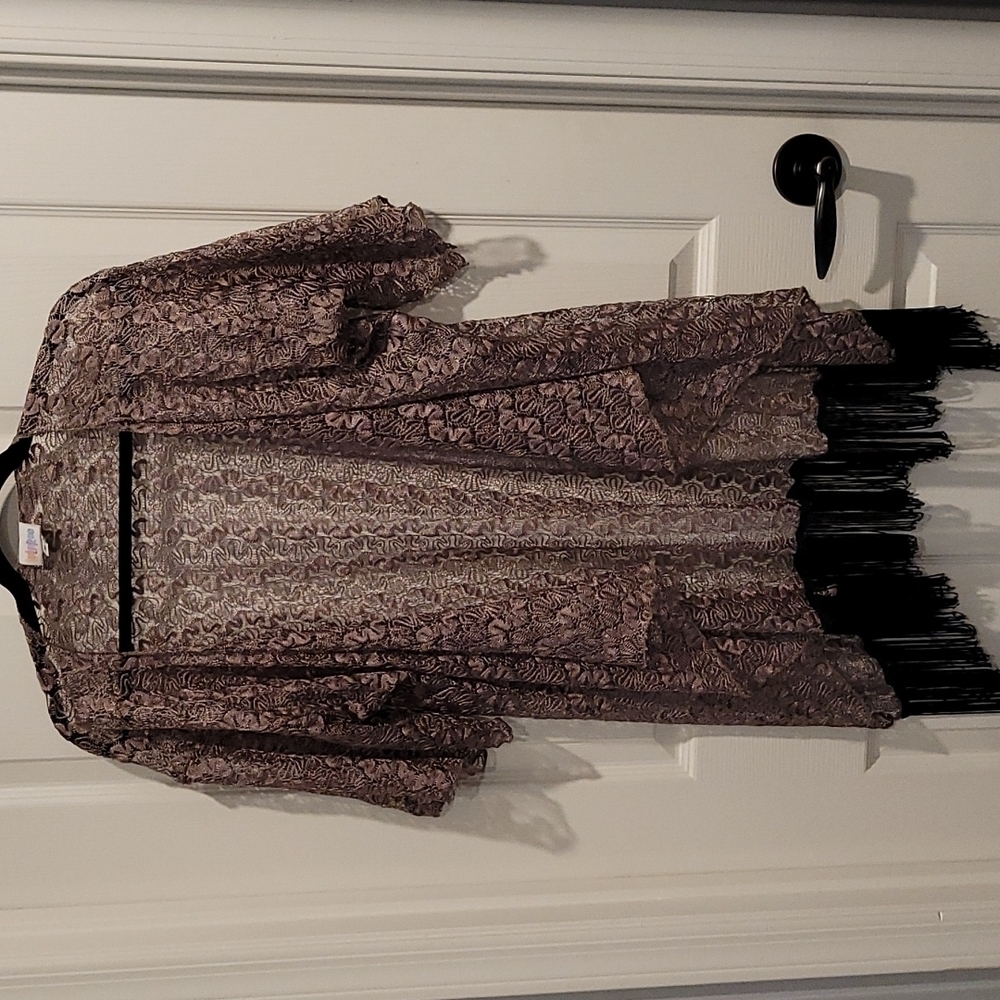Bronze Cardigan w/ Black Fringle LuLaRoe S